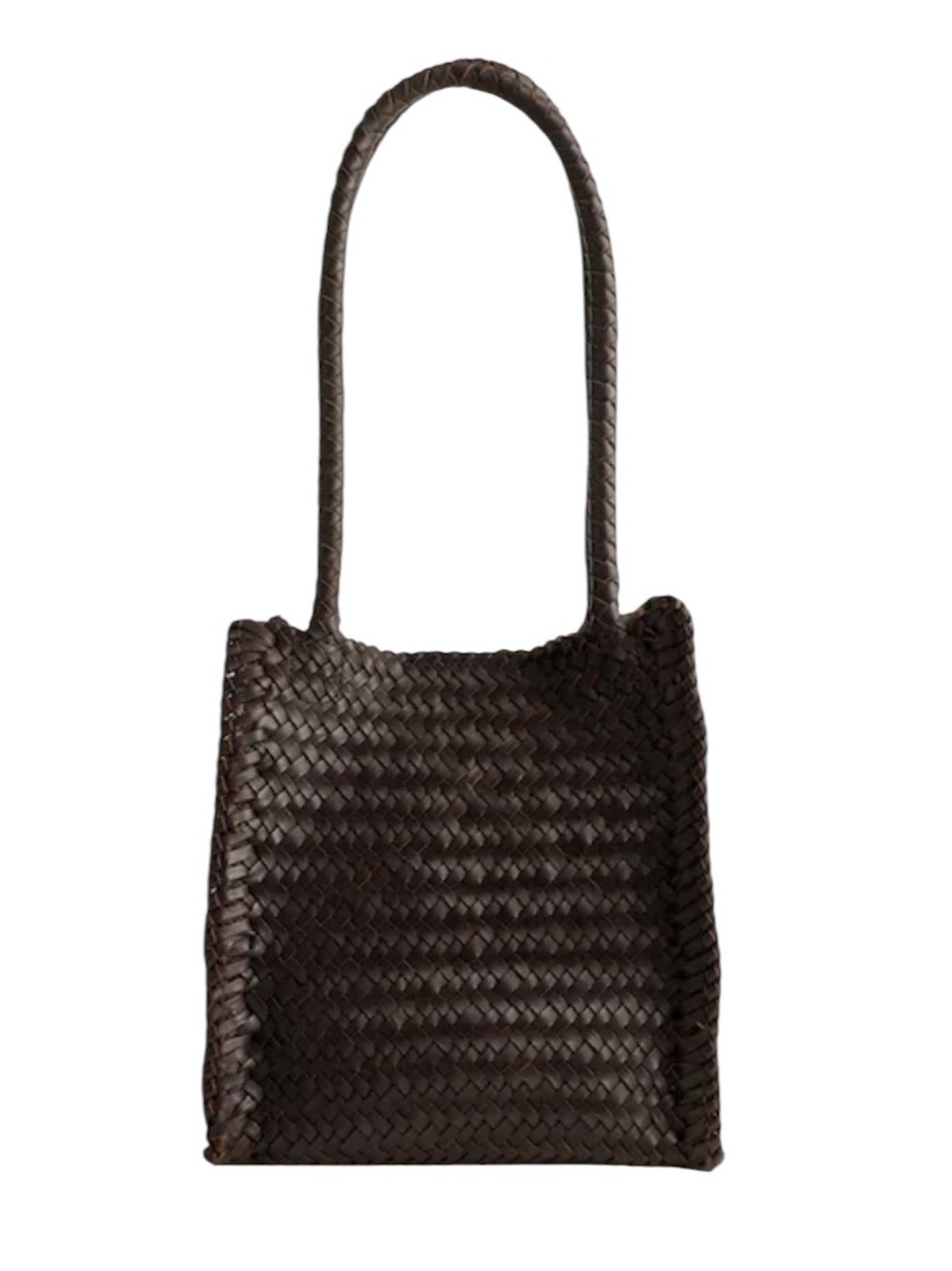 NWT Madewell Leather The Lexington Small Woven Tote In Coffee Bean - Picture 2 of 10